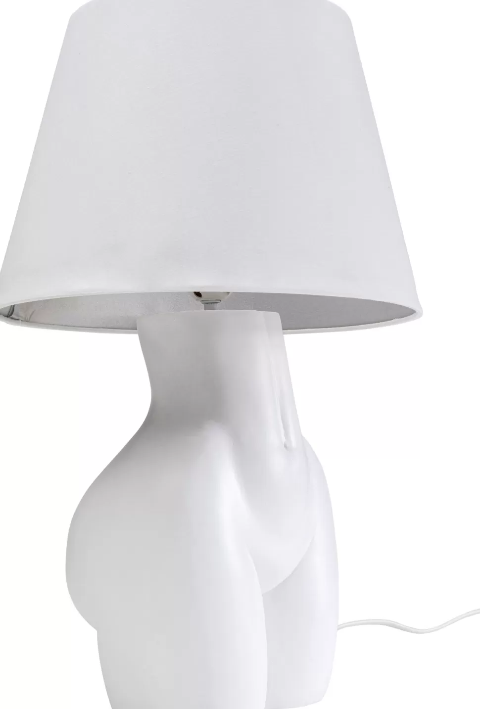 Lampy Stołowe-KARE Design Lampa Stołowa Biała Z Abażurem Motyw Ludzkiego Ciała Ø30x48 Cm