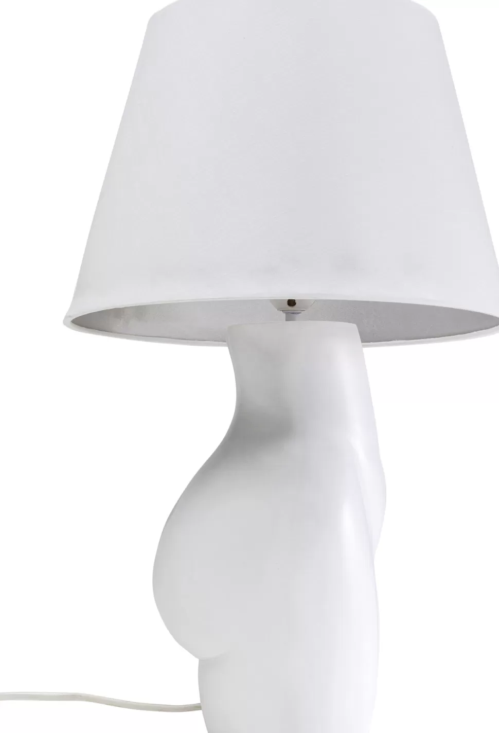 Lampy Stołowe-KARE Design Lampa Stołowa Biała Z Abażurem Motyw Ludzkiego Ciała Ø30x48 Cm