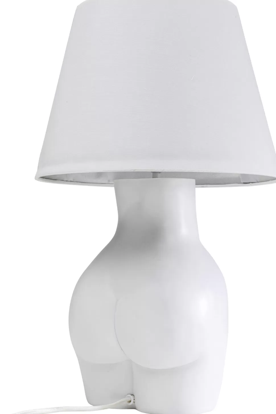 Lampy Stołowe-KARE Design Lampa Stołowa Biała Z Abażurem Motyw Ludzkiego Ciała Ø30x48 Cm