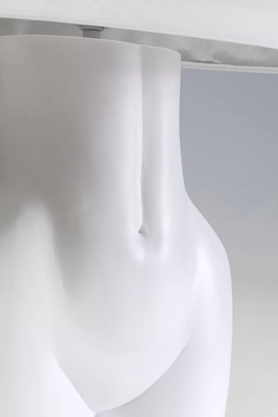 Lampy Stołowe-KARE Design Lampa Stołowa Biała Z Abażurem Motyw Ludzkiego Ciała Ø30x48 Cm