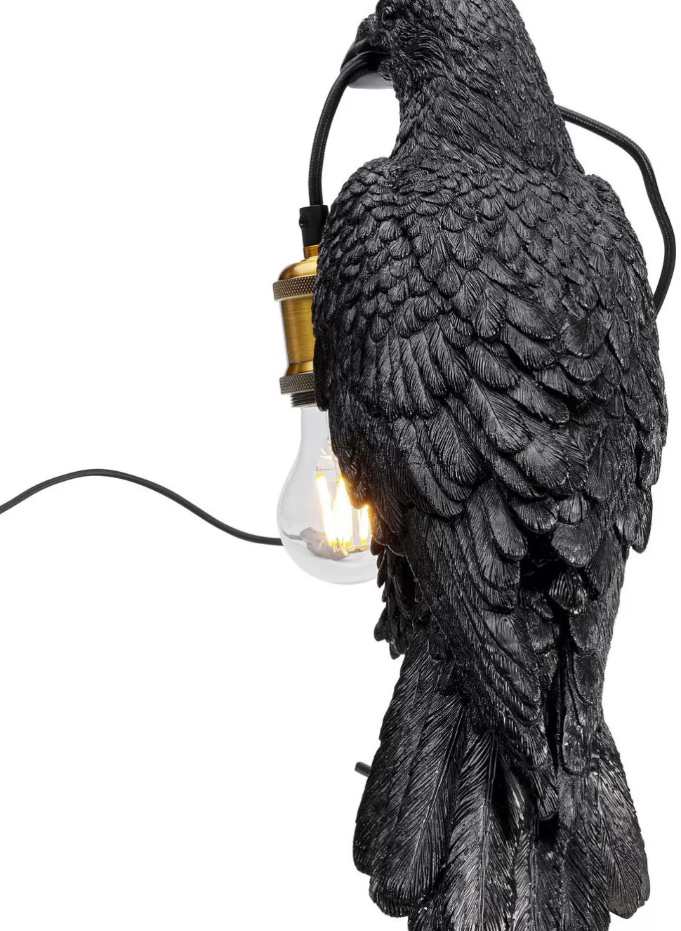 Lampy Stołowe-KARE Design Lampa Stołowa Crow 14x34 Cm Czarna Matowa