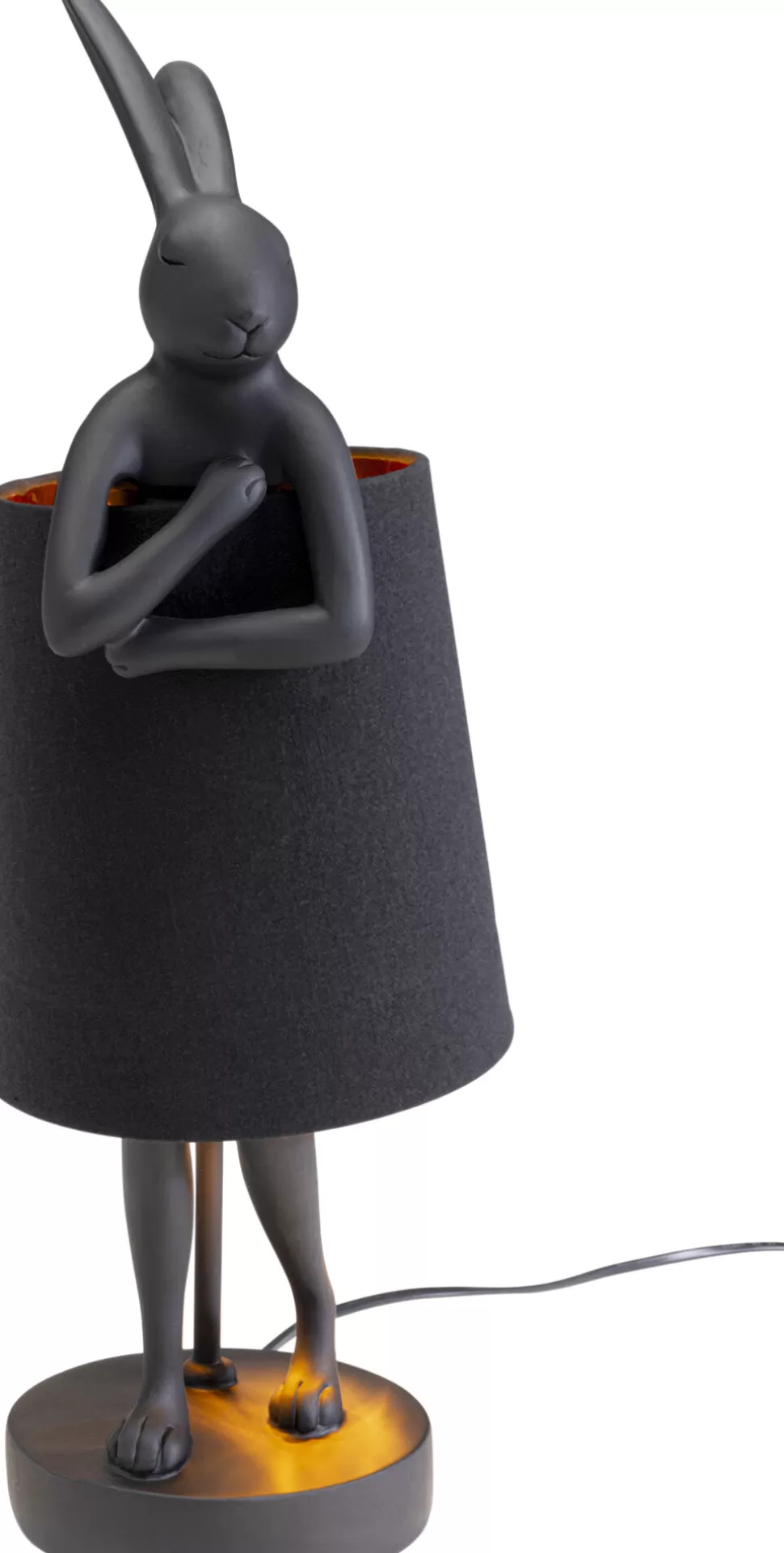 Lampy Stołowe-KARE Design Lampa Stołowa Czarna Matowa Królik 50 Cm