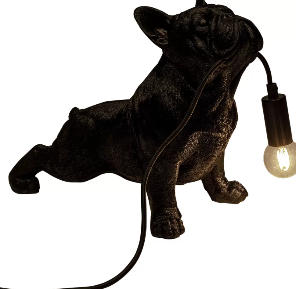 Lampy Stołowe-KARE Design Lampa Stołowa Czarna Motyw Zwierzęcy Pies 28x35 Cm