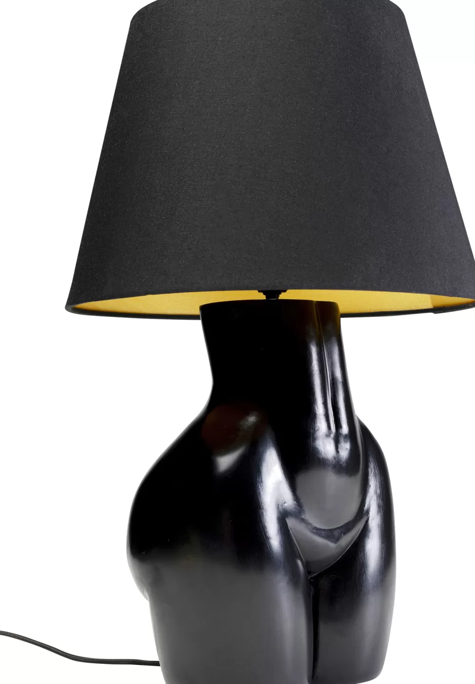 Lampy Stołowe-KARE Design Lampa Stołowa Czarna Z Abażurem Motyw Ludzkiego Ciała Ø30x48 Cm