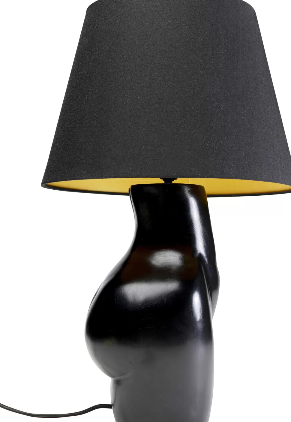 Lampy Stołowe-KARE Design Lampa Stołowa Czarna Z Abażurem Motyw Ludzkiego Ciała Ø30x48 Cm