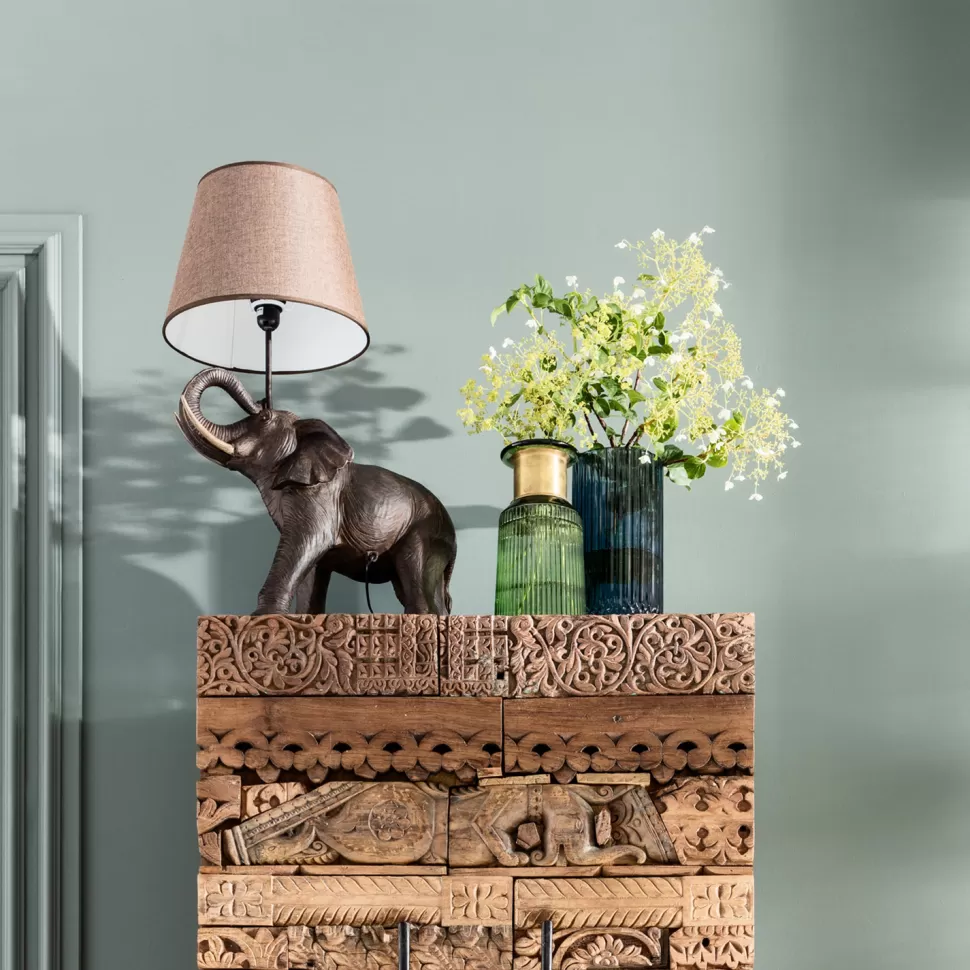 Lampy Stołowe-KARE Design Lampa Stołowa Elephant Safari 52x74 Cm Brązowa