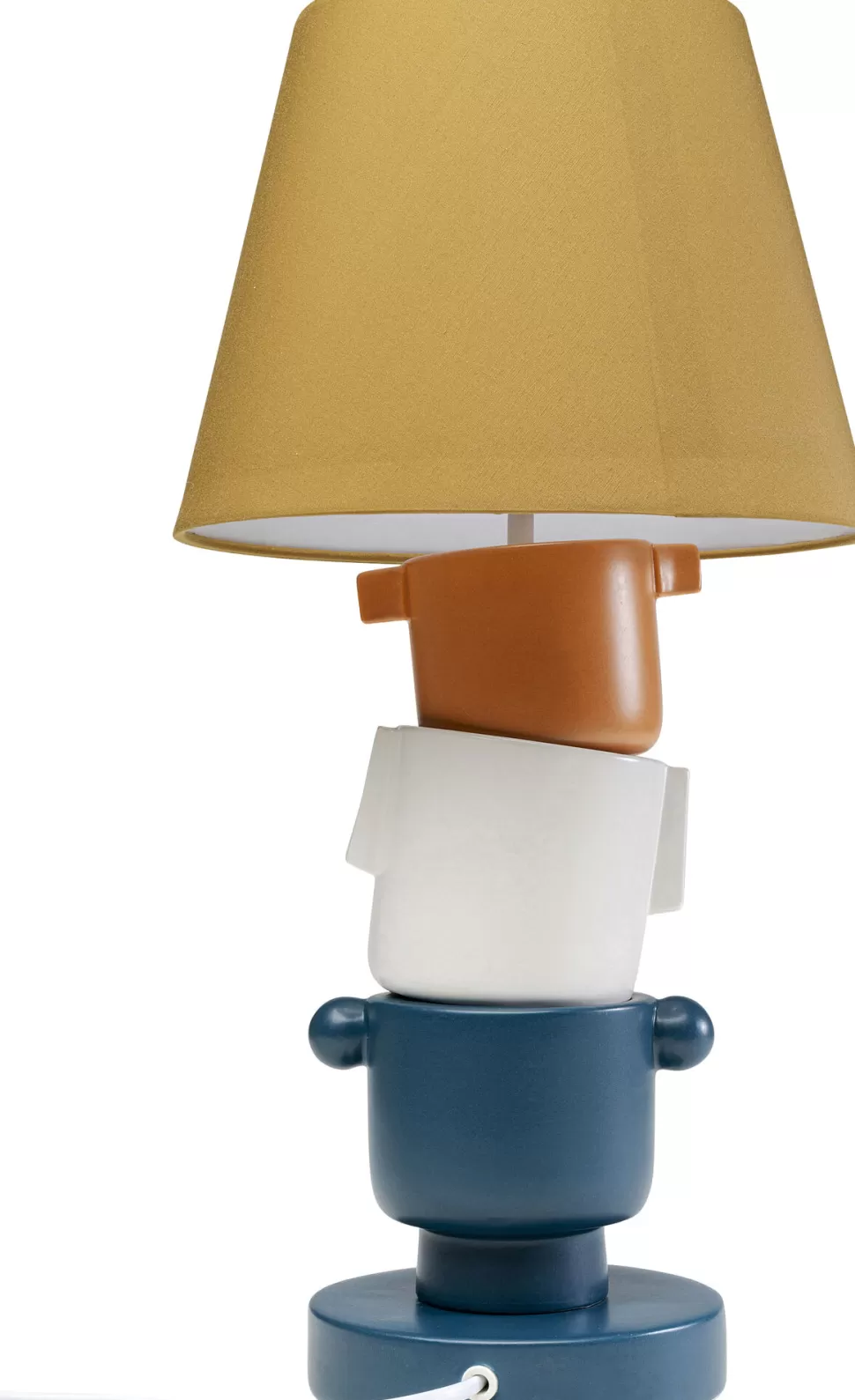 Lampy Stołowe-KARE Design Lampa Stołowa Kolorowa Kamionka I Bawełna Motyw Twarzy Ø25x45 Cm