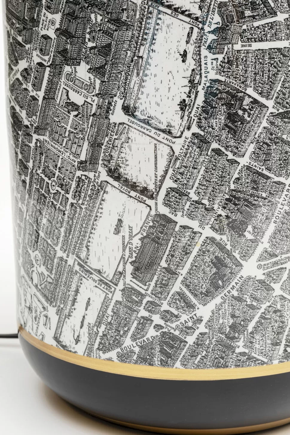 Lampy Stołowe-KARE Design Lampa Stołowa Porcelana I Stal Ulice Paryża Ø38x60 Cm
