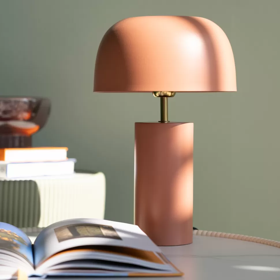 Lampy Stołowe-KARE Design Lampa Stołowa Stalowa W Kolorze Terakota Ø25x38 Cm