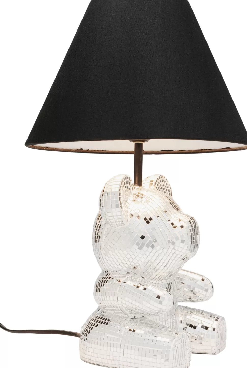 Lampy Stołowe-KARE Design Lampa Stołowa Z Abażurem Miś Szkło Lustrzane Ø26x40 Cm