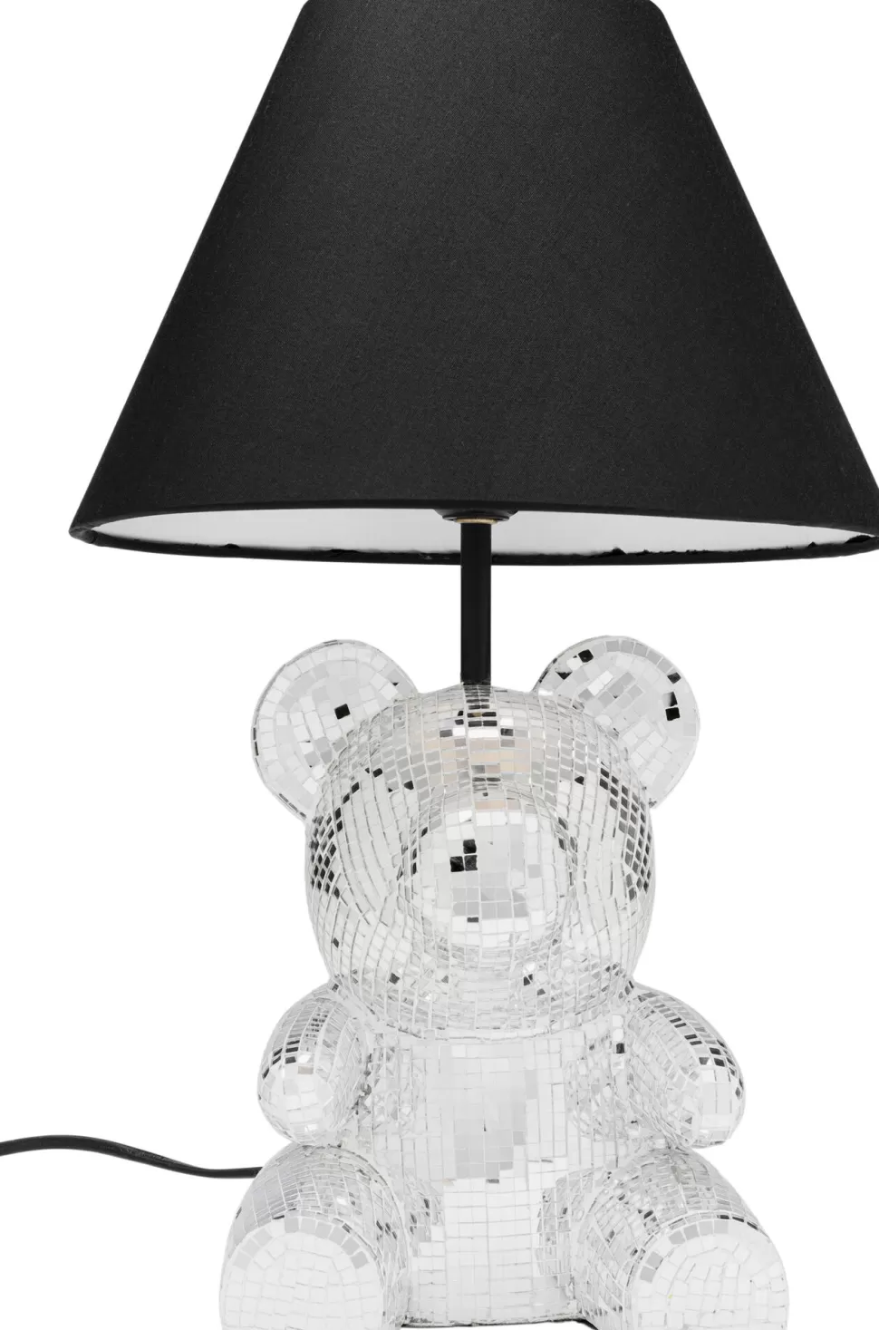 Lampy Stołowe-KARE Design Lampa Stołowa Z Abażurem Miś Szkło Lustrzane Ø26x40 Cm
