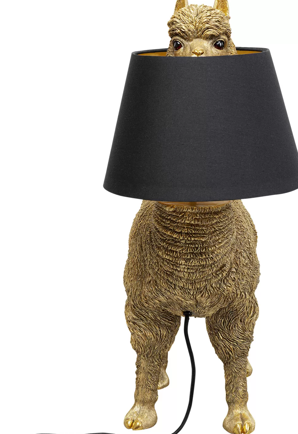 Lampy Stołowe-KARE Design Lampa Stołowa Złota Alpaka Z Czarnym Abażurem 47x59 Cm