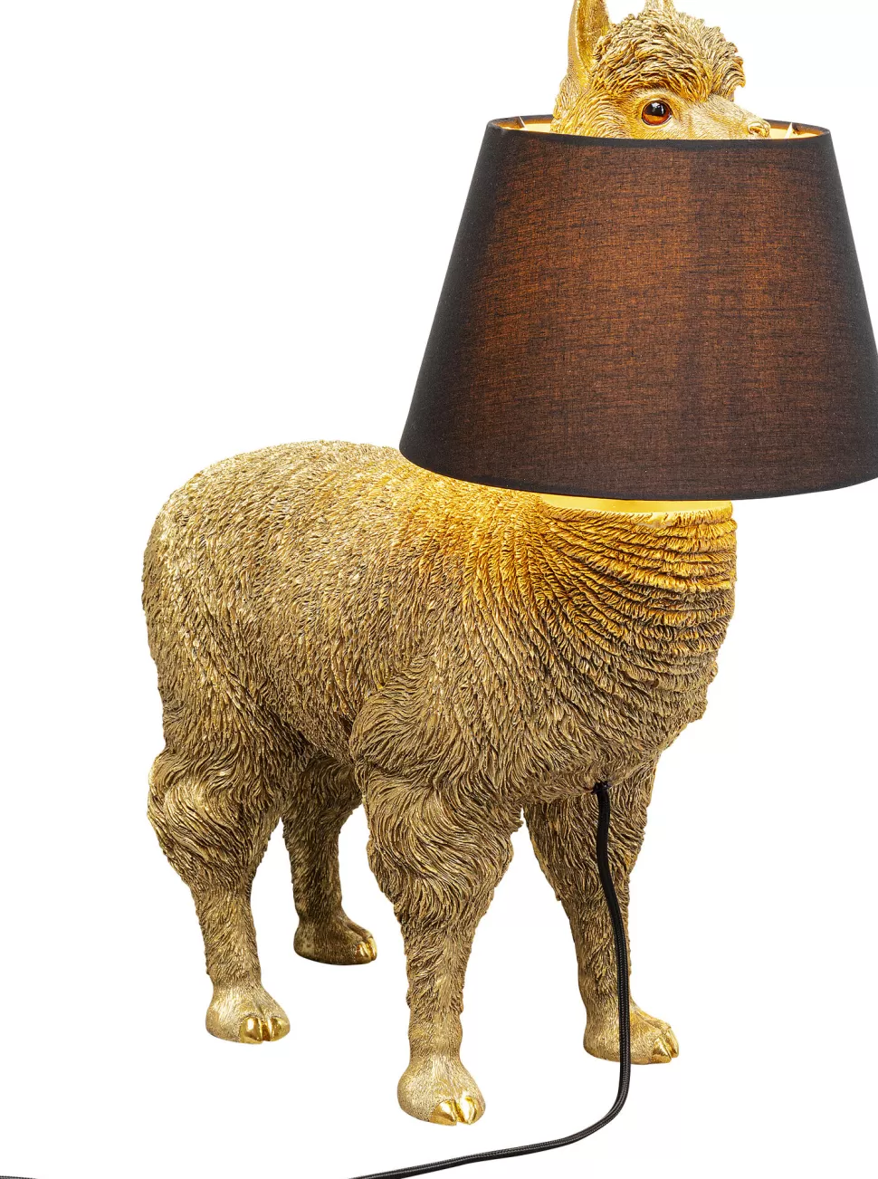 Lampy Stołowe-KARE Design Lampa Stołowa Złota Alpaka Z Czarnym Abażurem 47x59 Cm