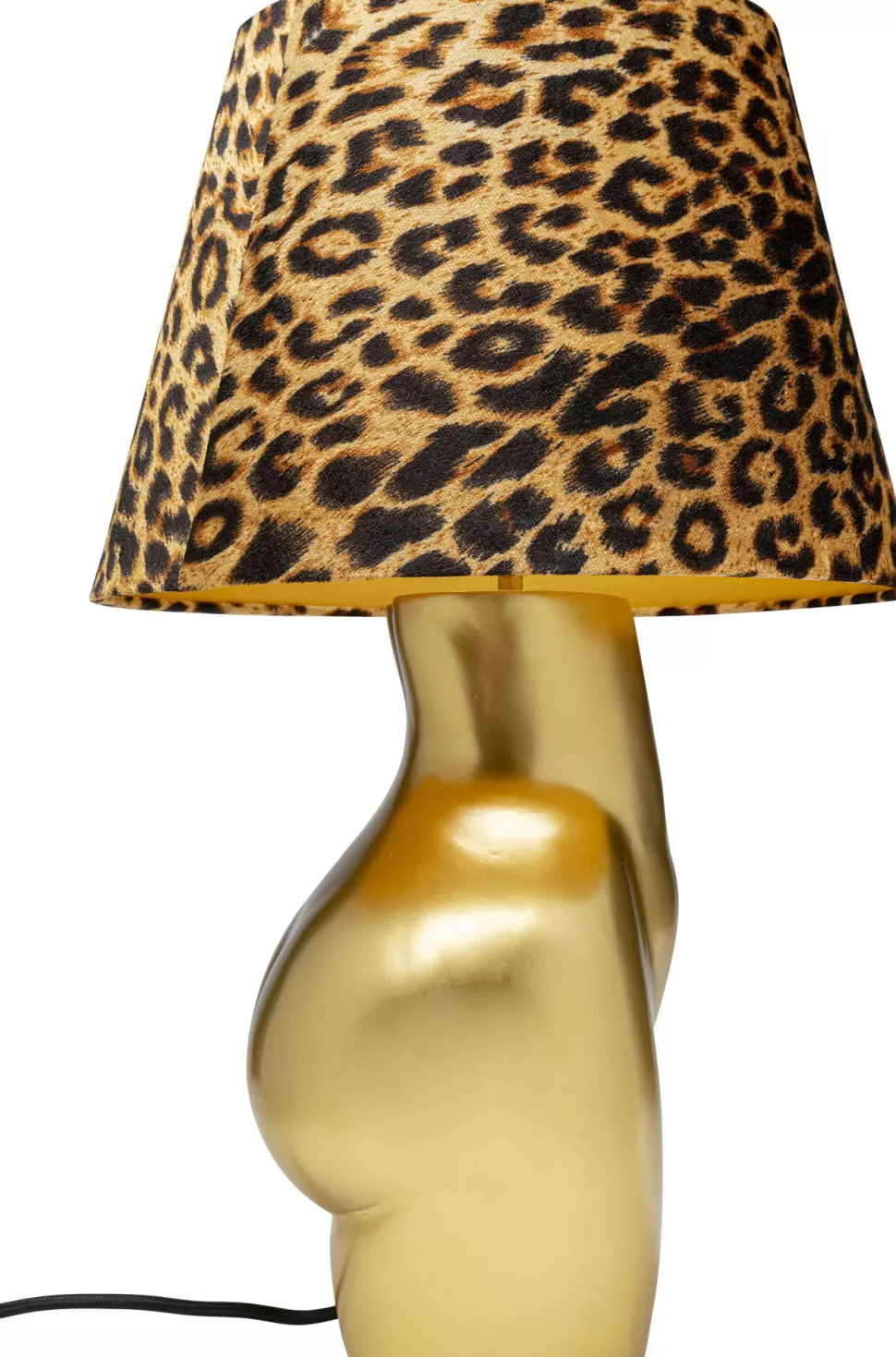 Lampy Stołowe-KARE Design Lampa Stołowa Złota Z Abażurem W Cętki Motyw Ludzkiego Ciała Ø30x48 Cm