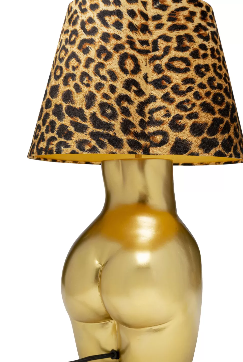 Lampy Stołowe-KARE Design Lampa Stołowa Złota Z Abażurem W Cętki Motyw Ludzkiego Ciała Ø30x48 Cm