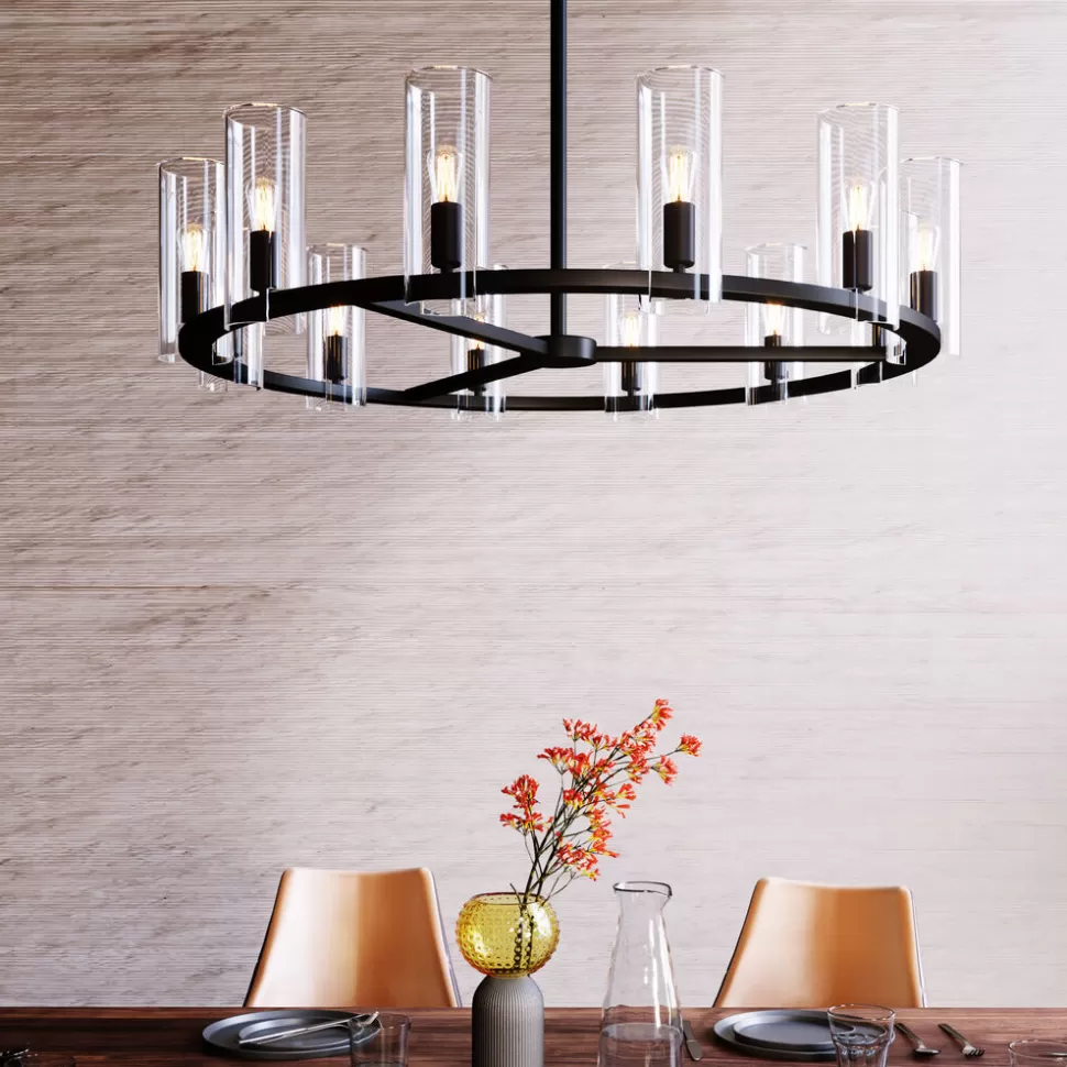 Lampy Wiszące-KARE Design Lampa Wisząca Candel Crown Ø99 Cm Czarna - Klosze Szklane