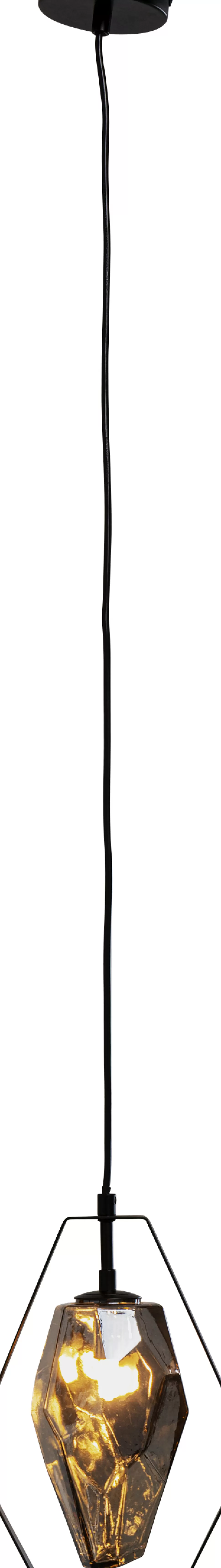 Lampy Wiszące-KARE Design Lampa Wisząca Czarna Klosz Szklany G9 17x120 Cm