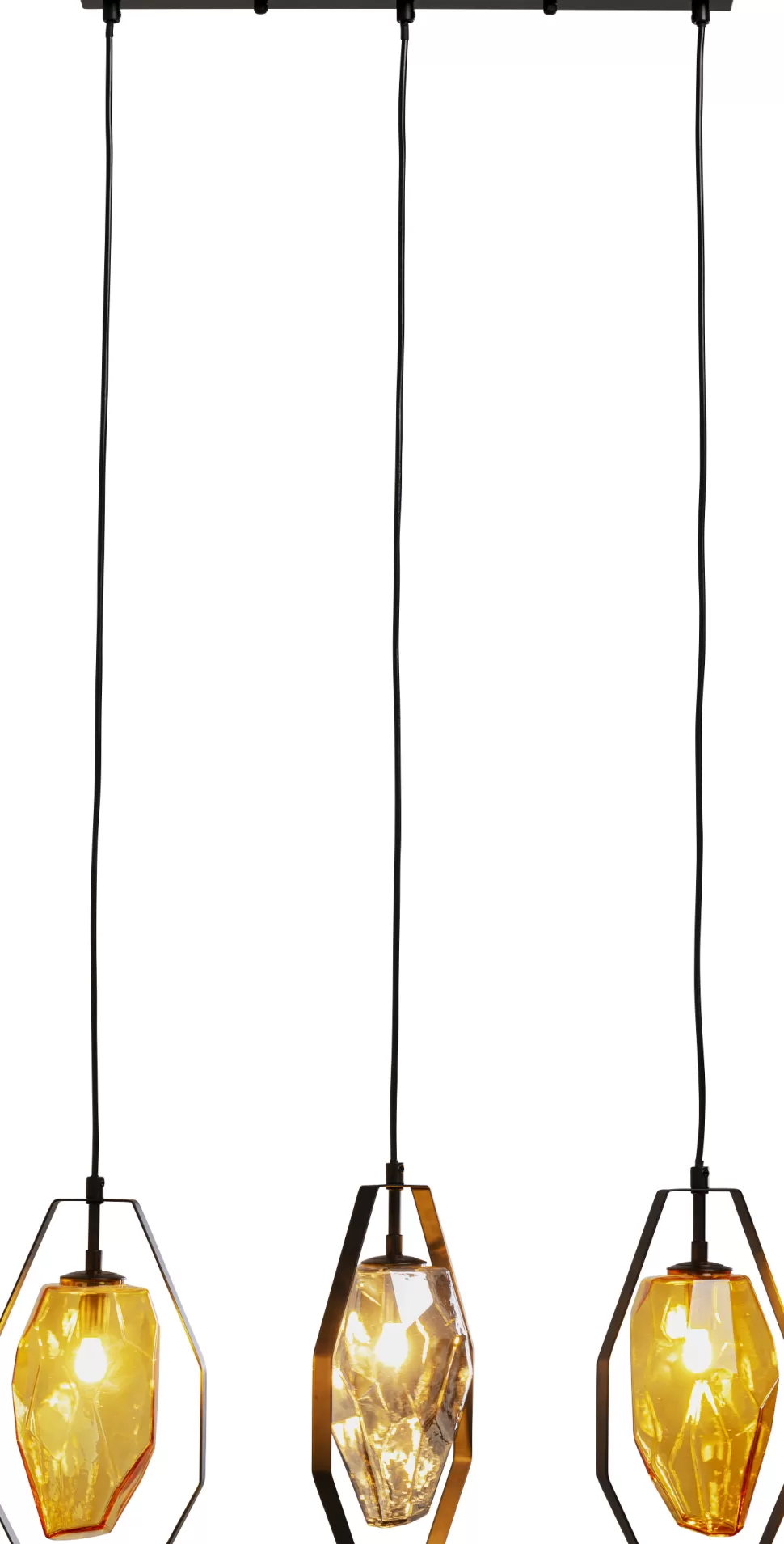 Lampy Wiszące-KARE Design Lampa Wisząca Czarna Klosze Szklane 3xG9 67 Cm