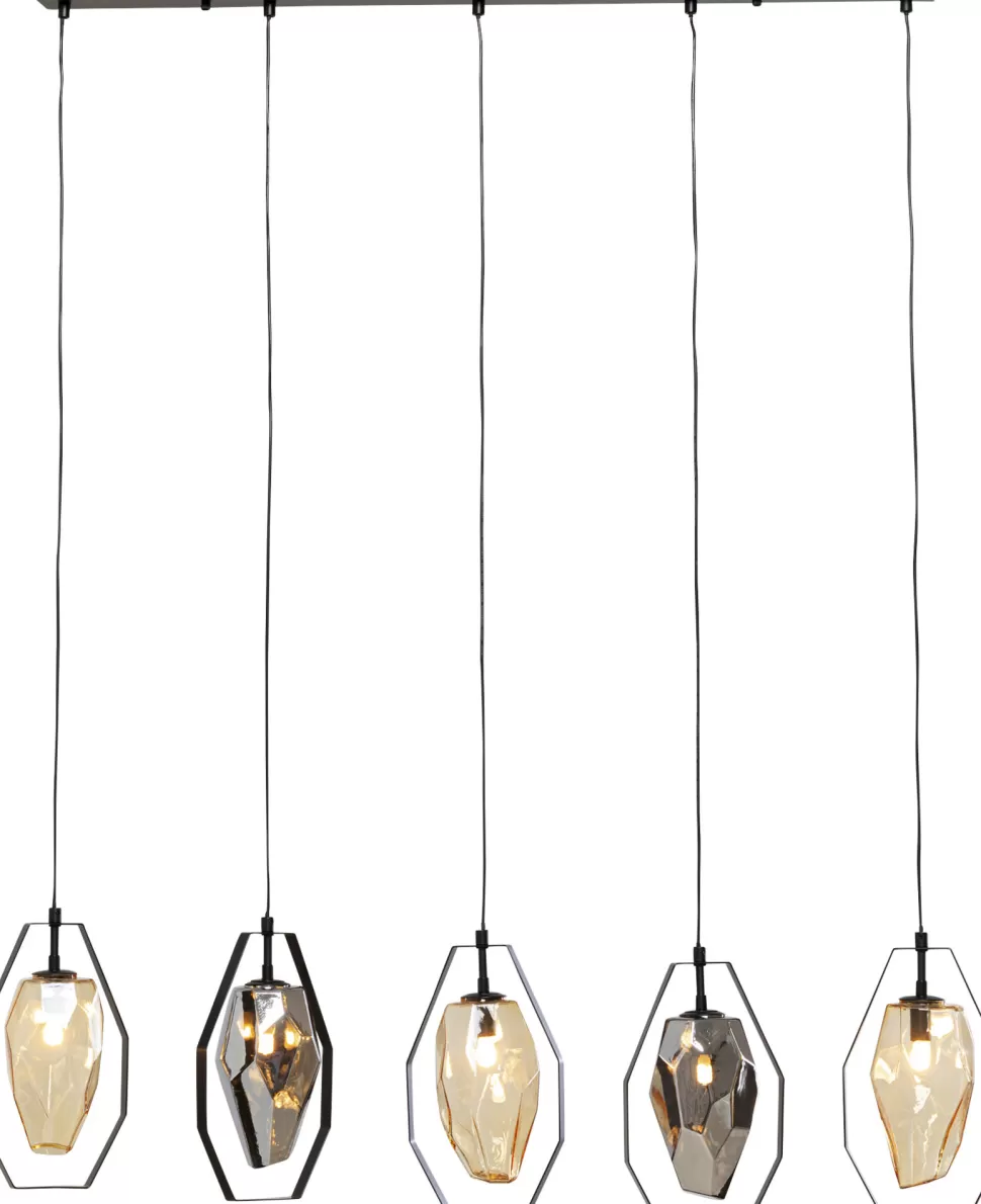 Lampy Wiszące-KARE Design Lampa Wisząca Czarna Klosze Szklane 5xG9 110 Cm