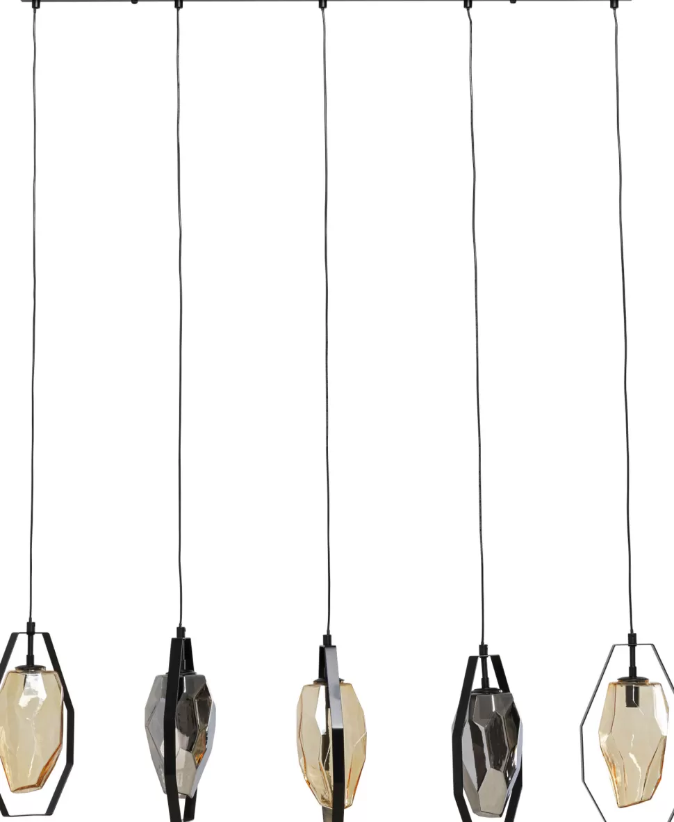 Lampy Wiszące-KARE Design Lampa Wisząca Czarna Klosze Szklane 5xG9 110 Cm