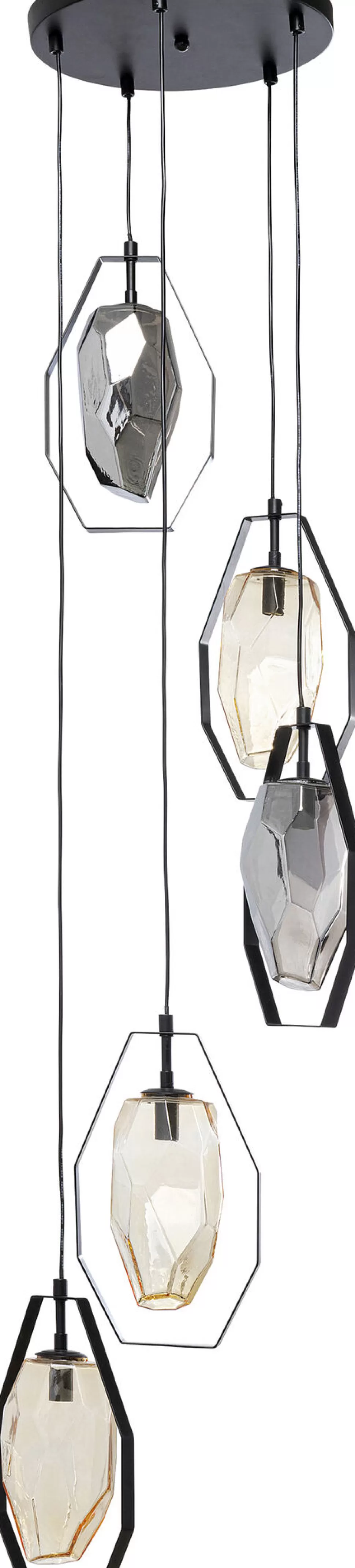 Lampy Wiszące-KARE Design Lampa Wisząca Czarna Klosze Szklane 5xG9 Ø42 Cm