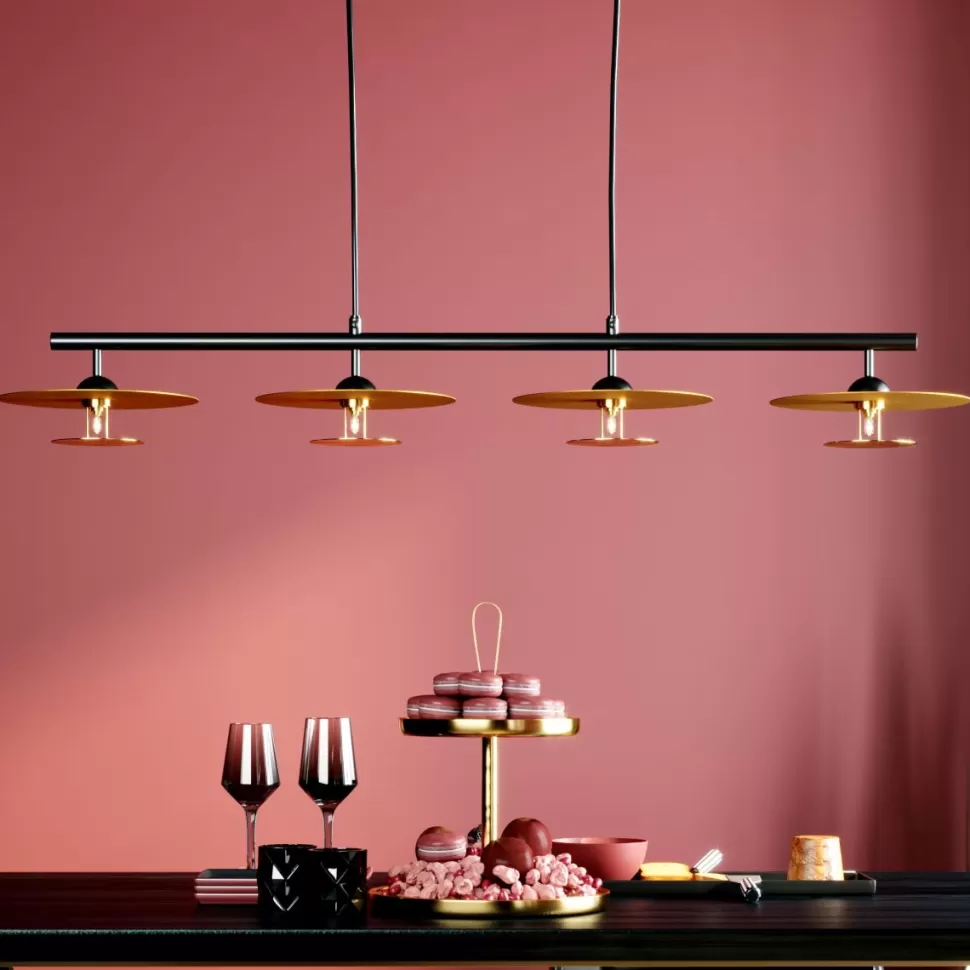 Lampy Wiszące-KARE Design Lampa Wisząca Disc Dining Quattro 112x150 Cm Złota