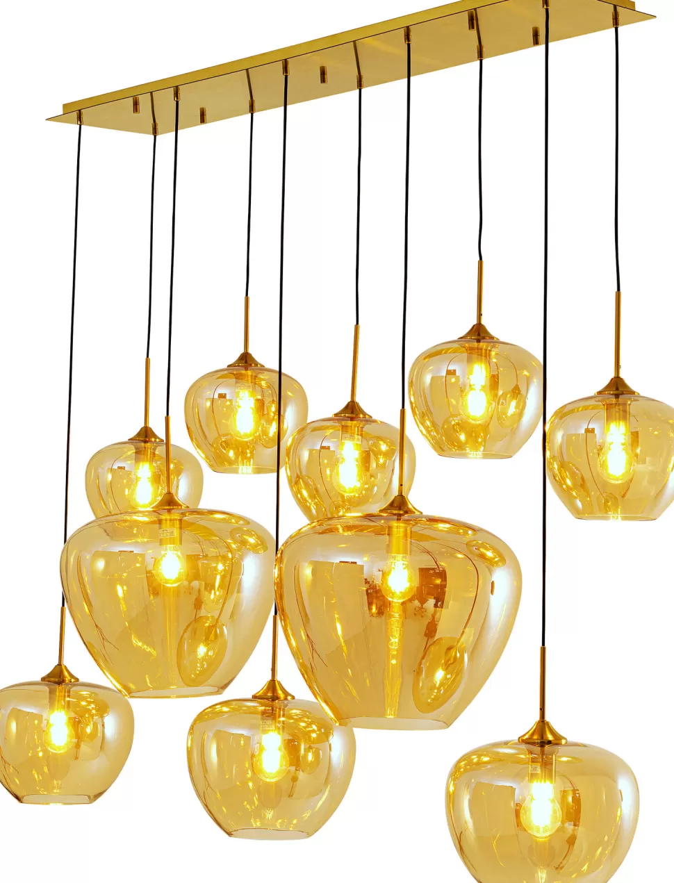 Lampy Wiszące-KARE Design Lampa Wisząca Do Salonu Klosze Bursztynowe Szklane 110x160 Cm