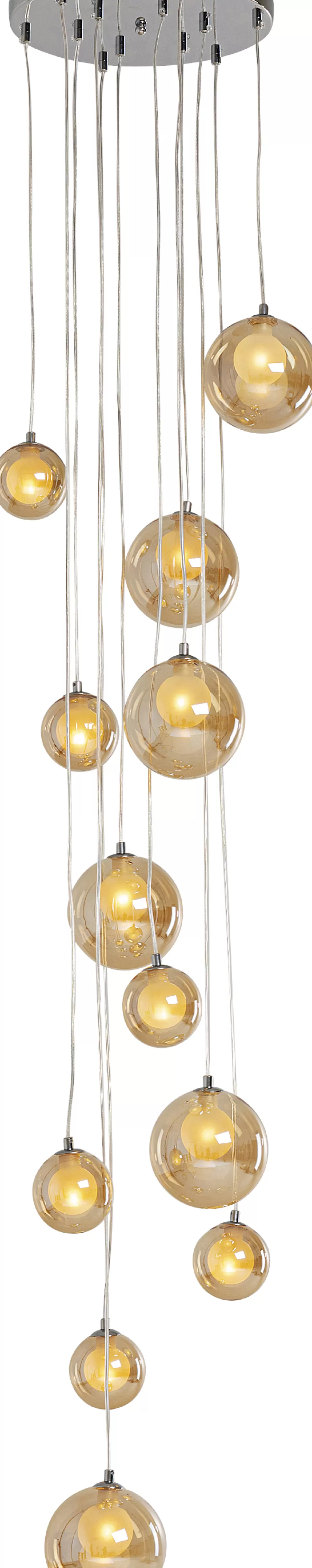 Lampy Wiszące-KARE Design Lampa Wisząca Klosze Szklane Bursztynowe 12xG9 200 Cm