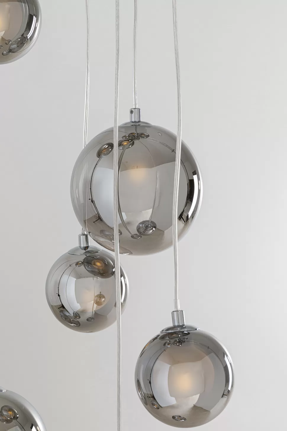 Lampy Wiszące-KARE Design Lampa Wisząca Klosze Szklane Chromowe 12xG9 200 Cm