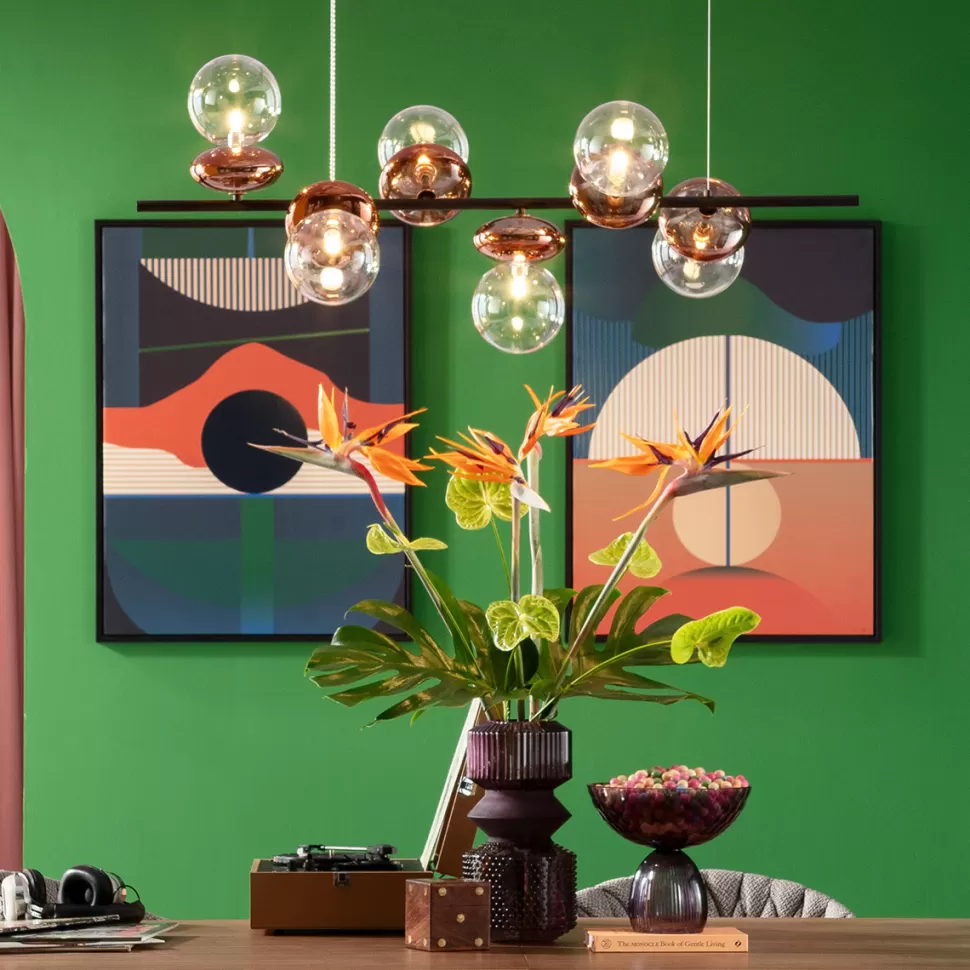 Lampy Wiszące-KARE Design Lampa Wisząca Klosze Szklane Transparentne I Miedziane 115 Cm