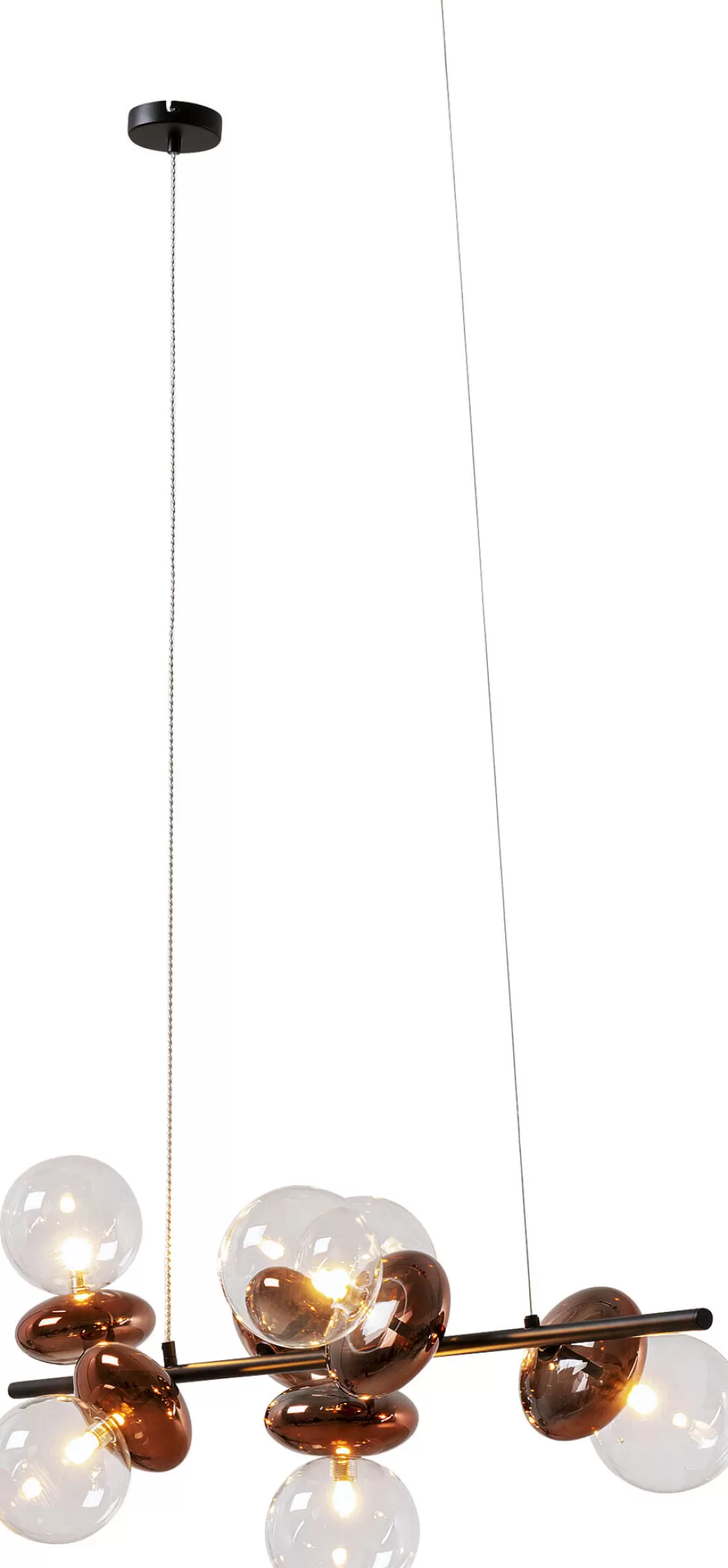 Lampy Wiszące-KARE Design Lampa Wisząca Klosze Szklane Transparentne I Miedziane 115 Cm