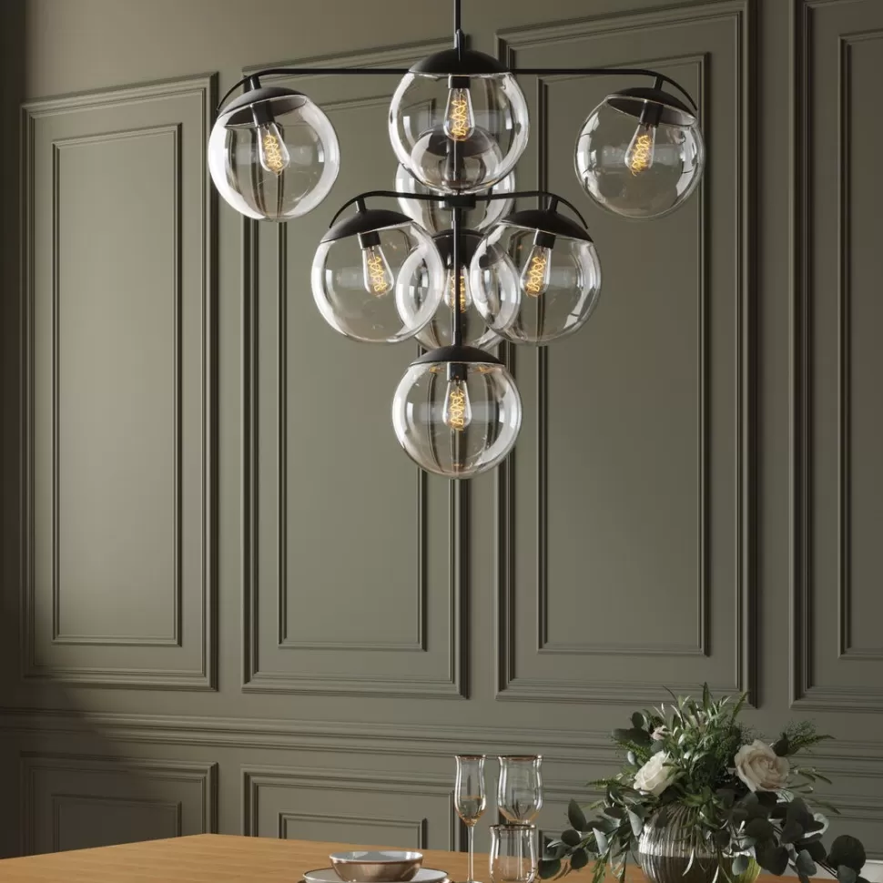 Lampy Wiszące-KARE Design Lampa Wisząca Lasmina 91x110 Cm Czarna - Klosze Szklane