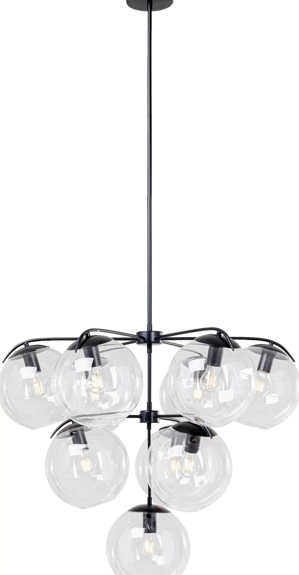 Lampy Wiszące-KARE Design Lampa Wisząca Lasmina 91x110 Cm Czarna - Klosze Szklane