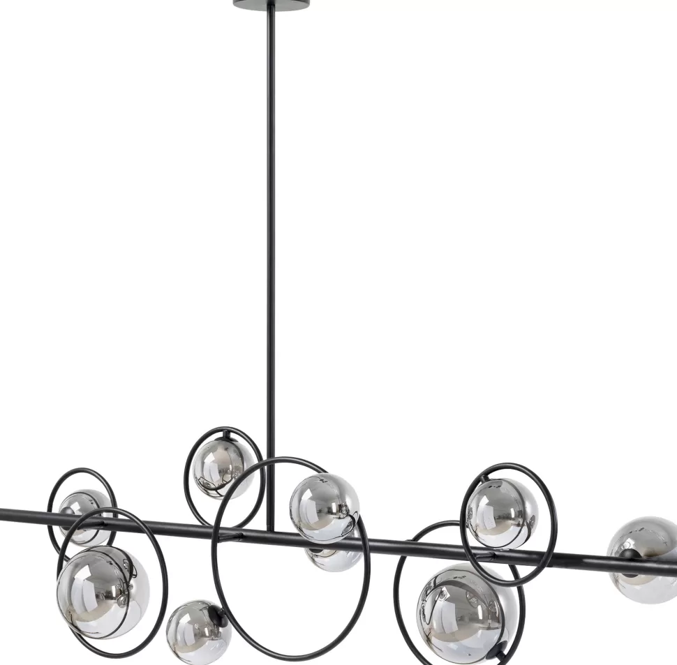Lampy Wiszące-KARE Design Lampa Wisząca Nad Stół Czarna Klosze Szklane G9 110 Cm