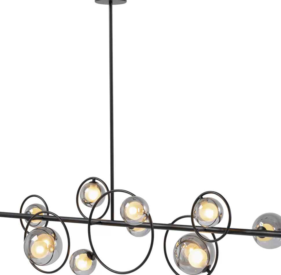 Lampy Wiszące-KARE Design Lampa Wisząca Nad Stół Czarna Klosze Szklane G9 110 Cm