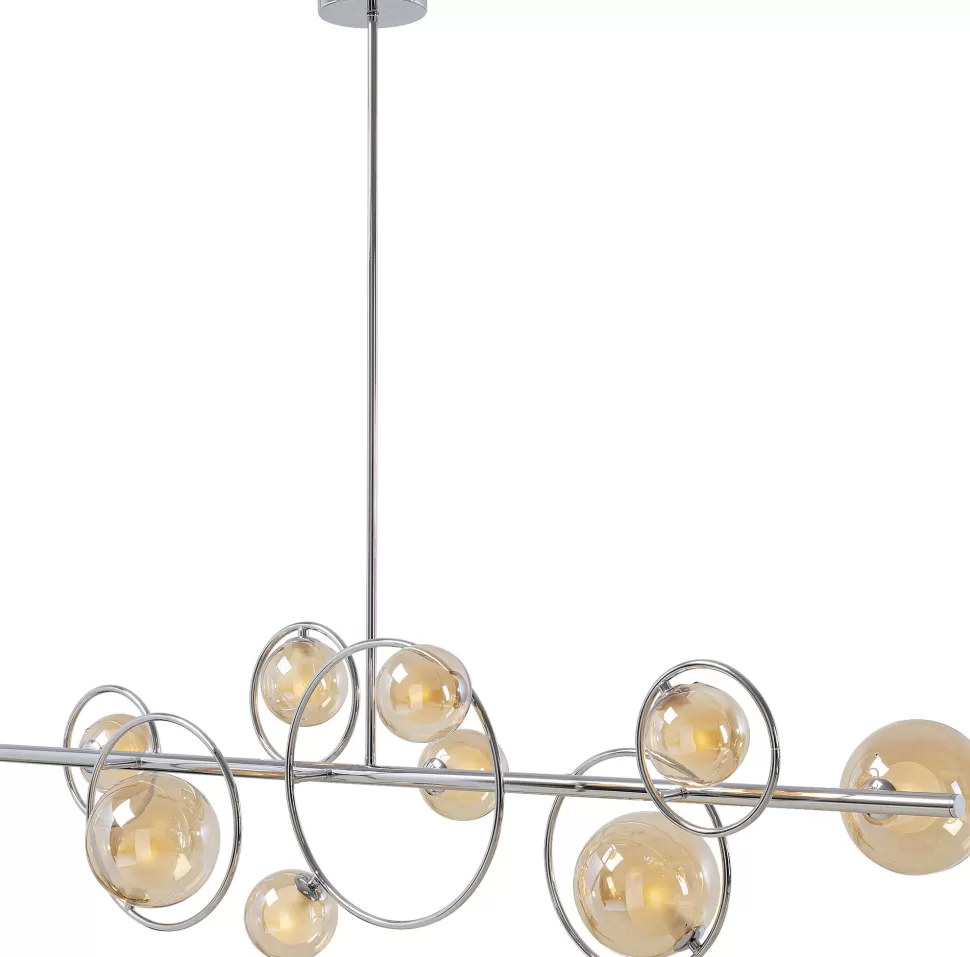 Lampy Wiszące-KARE Design Lampa Wisząca Nad Stół Srebrna Klosze Szklane G9 110 Cm
