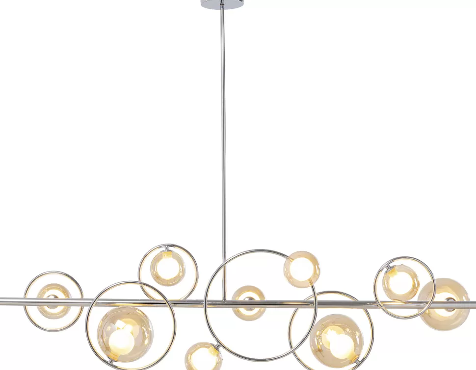 Lampy Wiszące-KARE Design Lampa Wisząca Nad Stół Srebrna Klosze Szklane G9 110 Cm