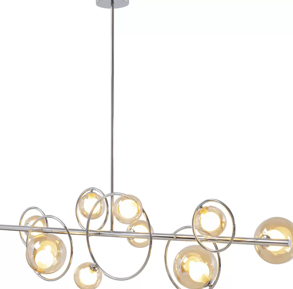 Lampy Wiszące-KARE Design Lampa Wisząca Nad Stół Srebrna Klosze Szklane G9 110 Cm