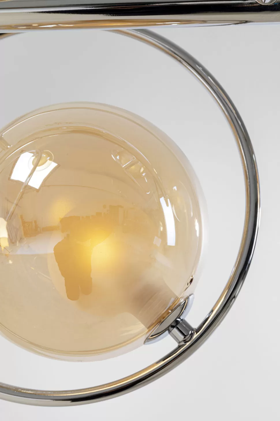 Lampy Wiszące-KARE Design Lampa Wisząca Nad Stół Srebrna Klosze Szklane G9 110 Cm