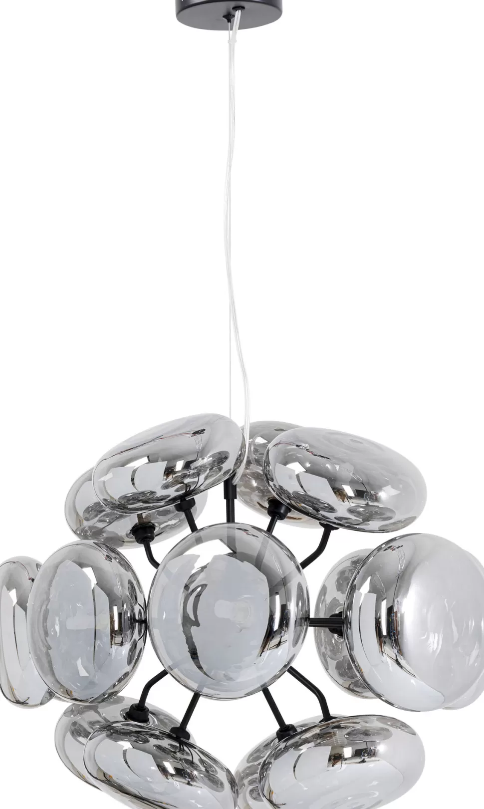 Lampy Wiszące-KARE Design Lampa Wisząca Nowoczesna Klosze Szklane Przydymione Lustrzane 70x44 Cm