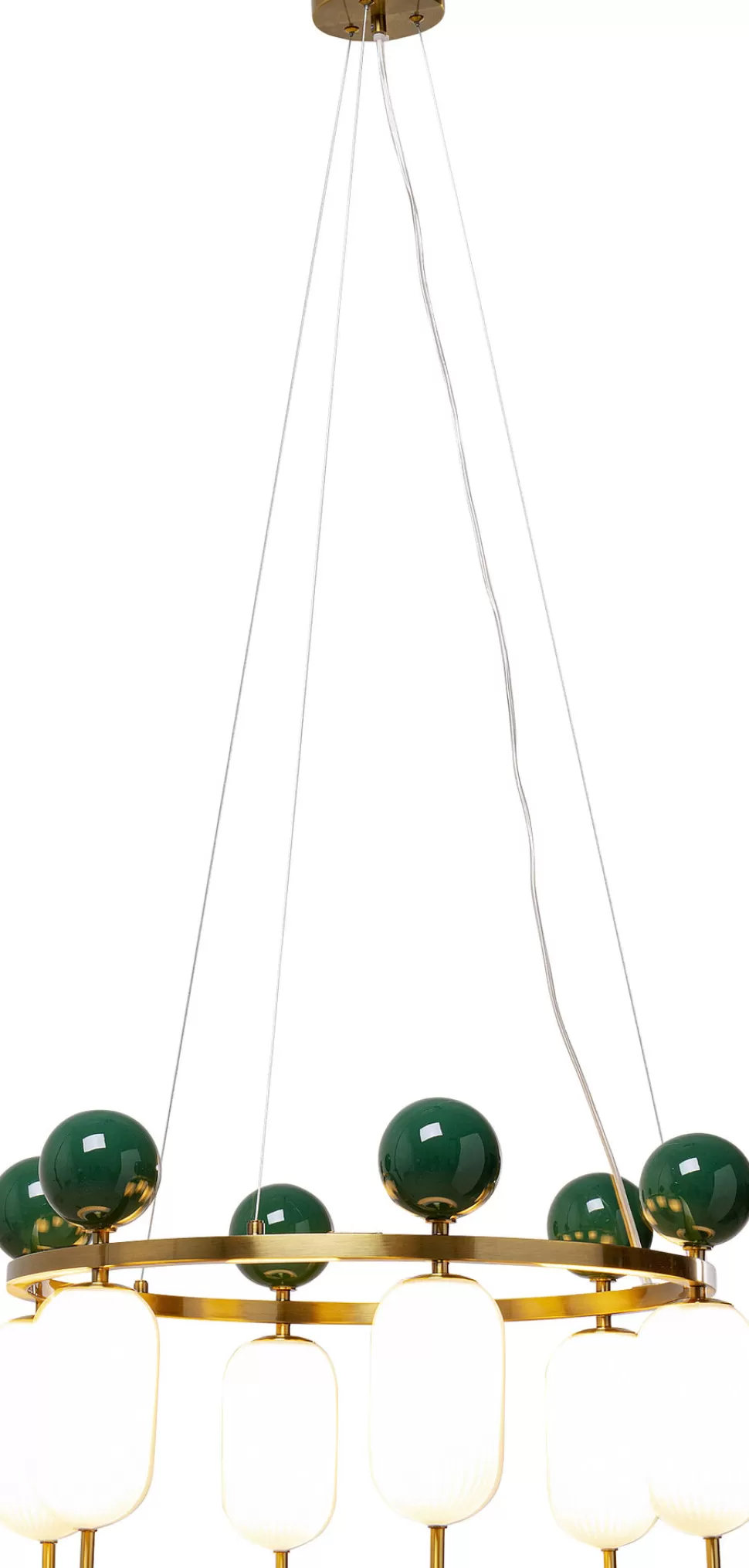 Lampy Wiszące-KARE Design Lampa Wisząca Nowoczesna Złota Klosze Szklane Białe Ø68 Cm