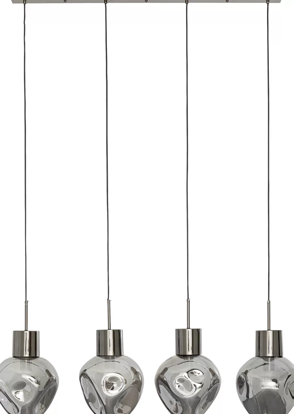 Lampy Wiszące-KARE Design Lampa Wisząca Przydymiona 4L Stal I Szkło 110 Cm