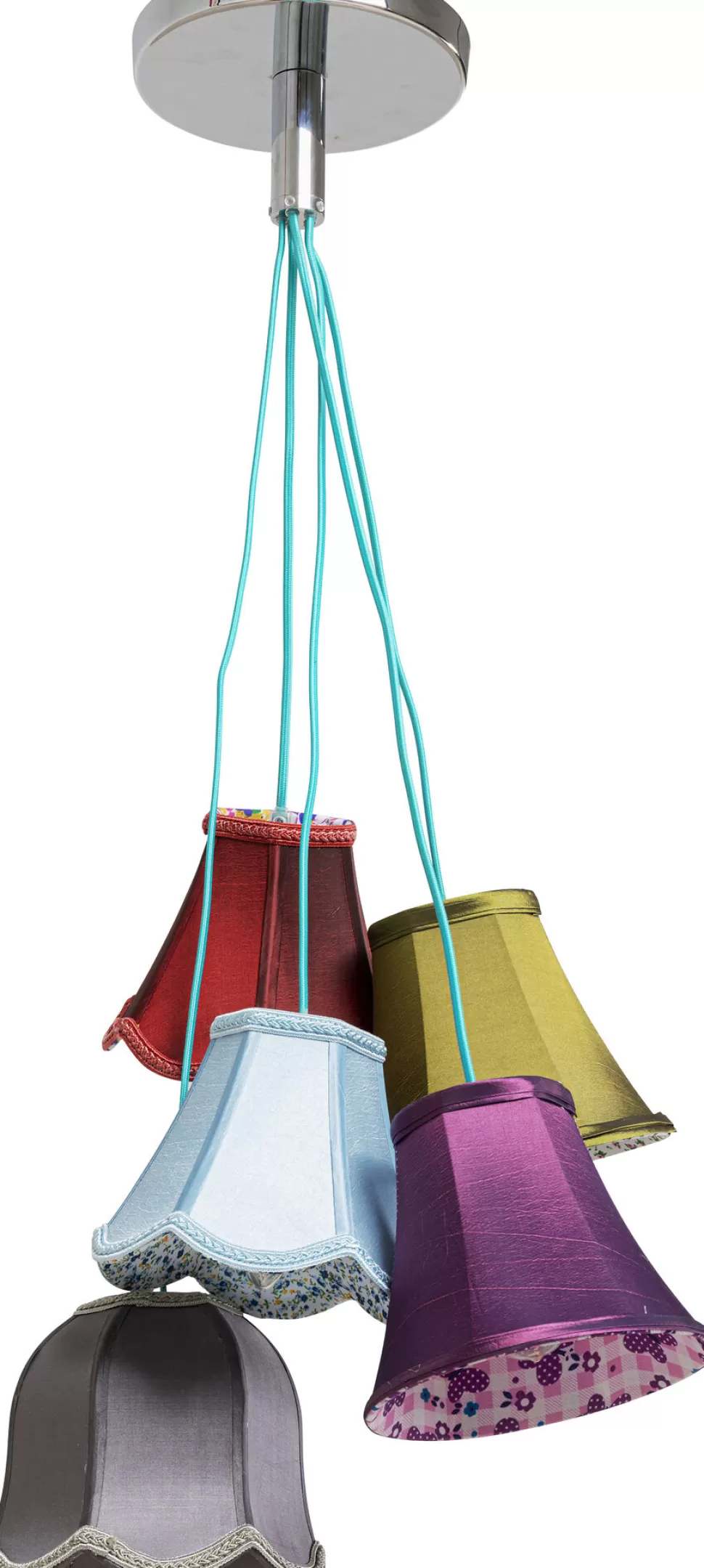 Lampy Wiszące-KARE Design Lampa Wisząca Saloon Flowers 5L 45x110 Cm Kolorowa