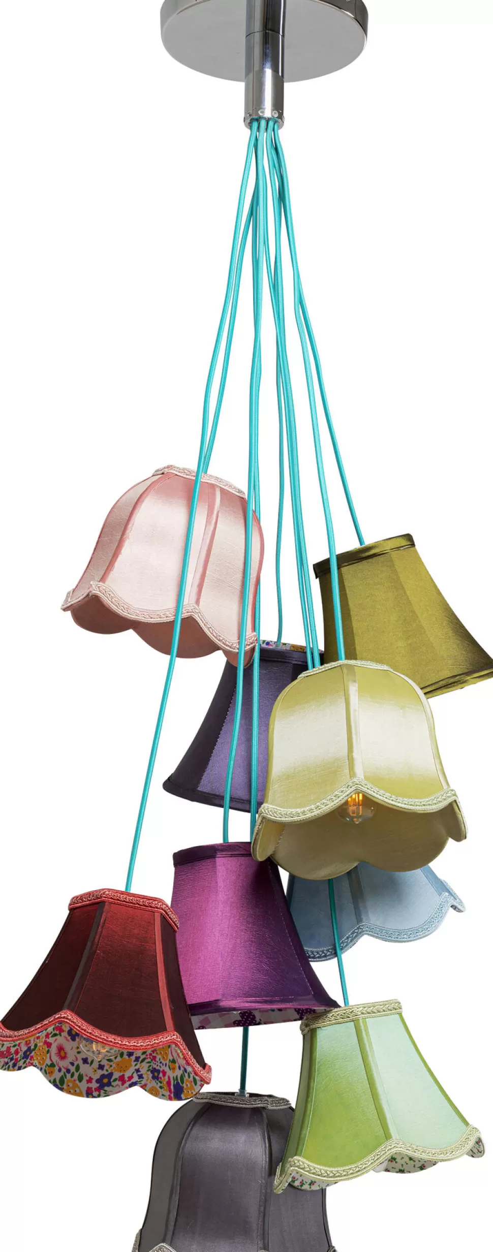 Lampy Wiszące-KARE Design Lampa Wisząca Saloon Flowers 9L 60x110 Cm Kolorowa