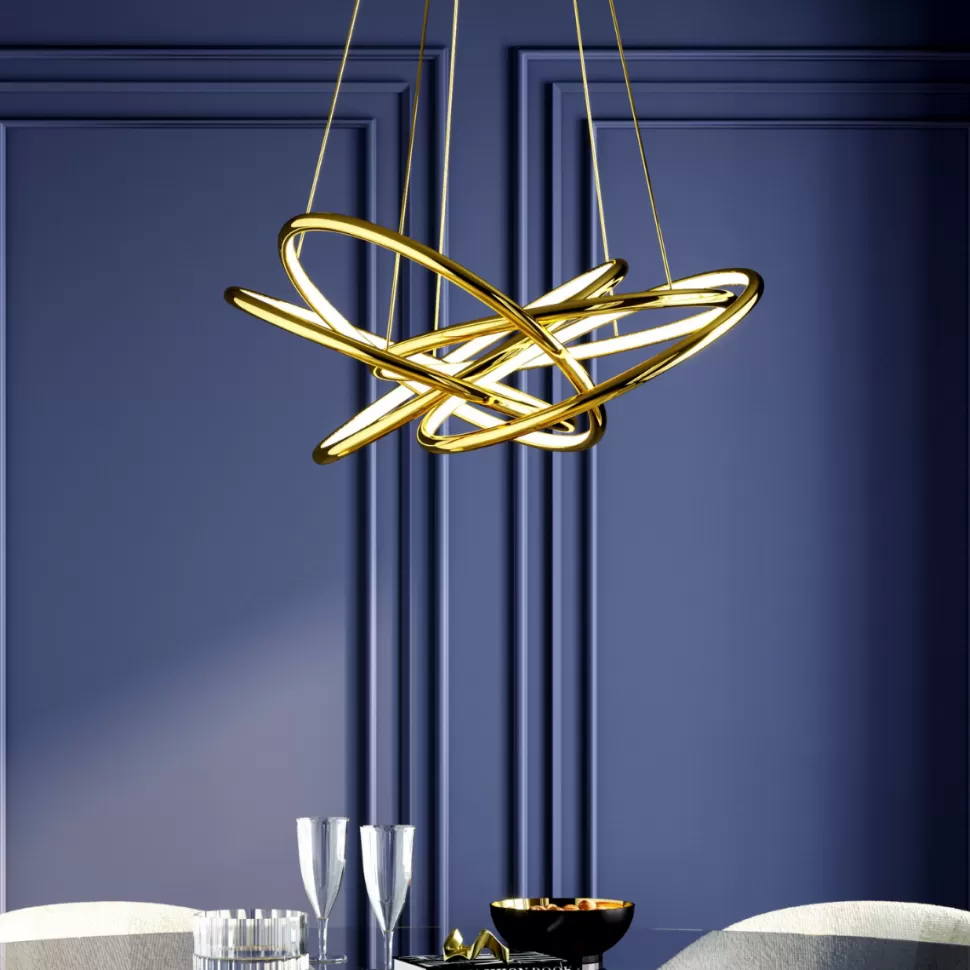 Lampy Wiszące-KARE Design Lampa Wisząca Saturn LED 75x150 Cm Złota
