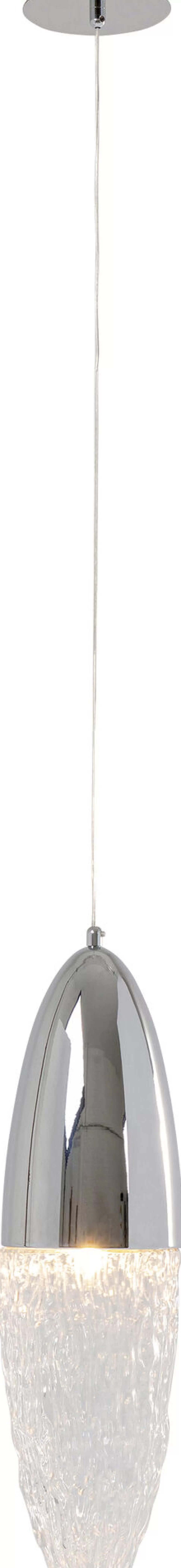 Lampy Wiszące-KARE Design Lampa Wisząca Stal Chromowana Klosz Szklany Transparentny Ø17x60 Cm
