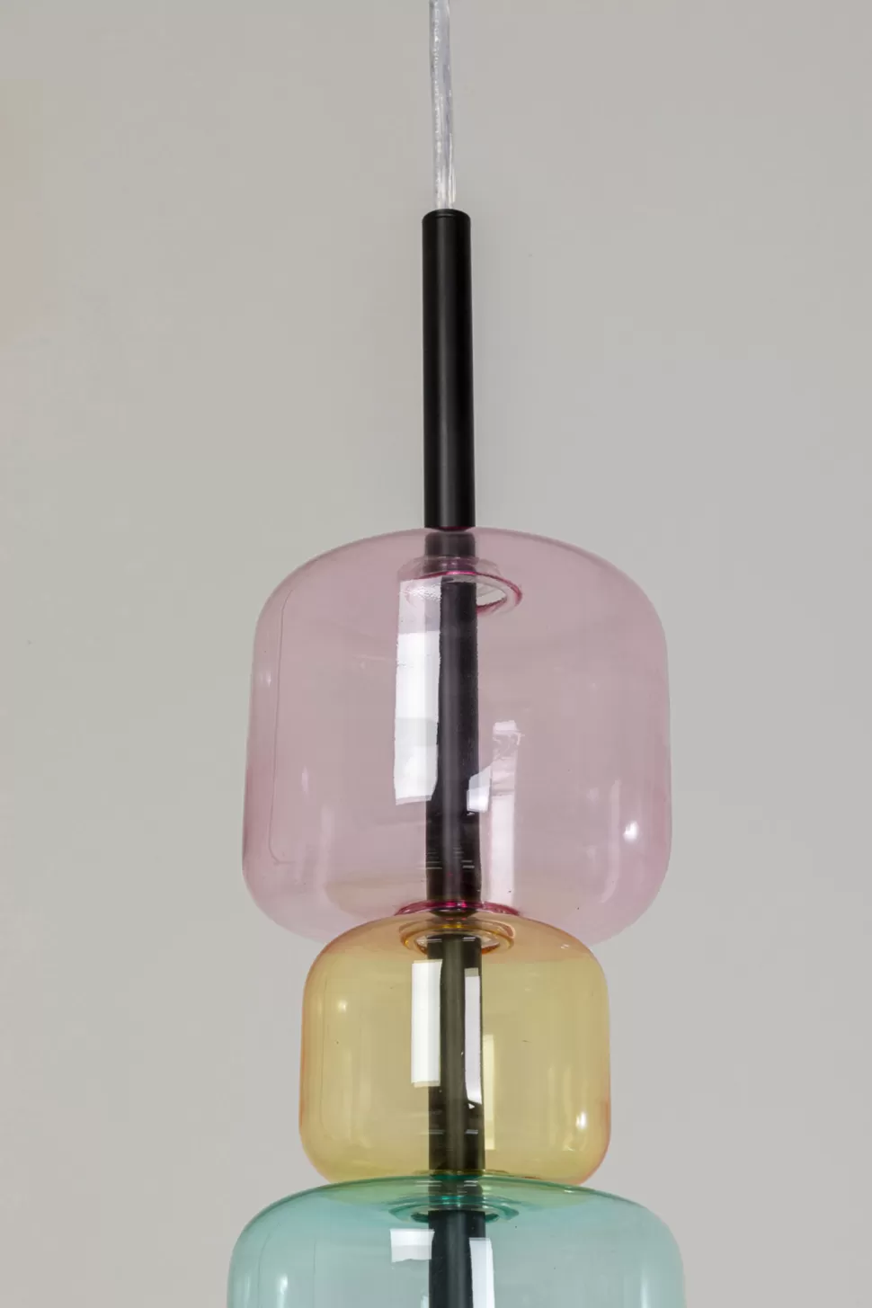Lampy Wiszące-KARE Design Lampa Wisząca Stal Czarna I Kolorowe Szkło 100x61 Cm