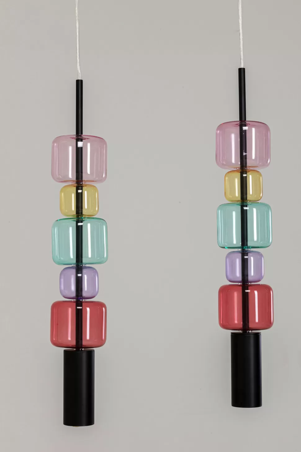 Lampy Wiszące-KARE Design Lampa Wisząca Stal Czarna I Kolorowe Szkło 70x61 Cm