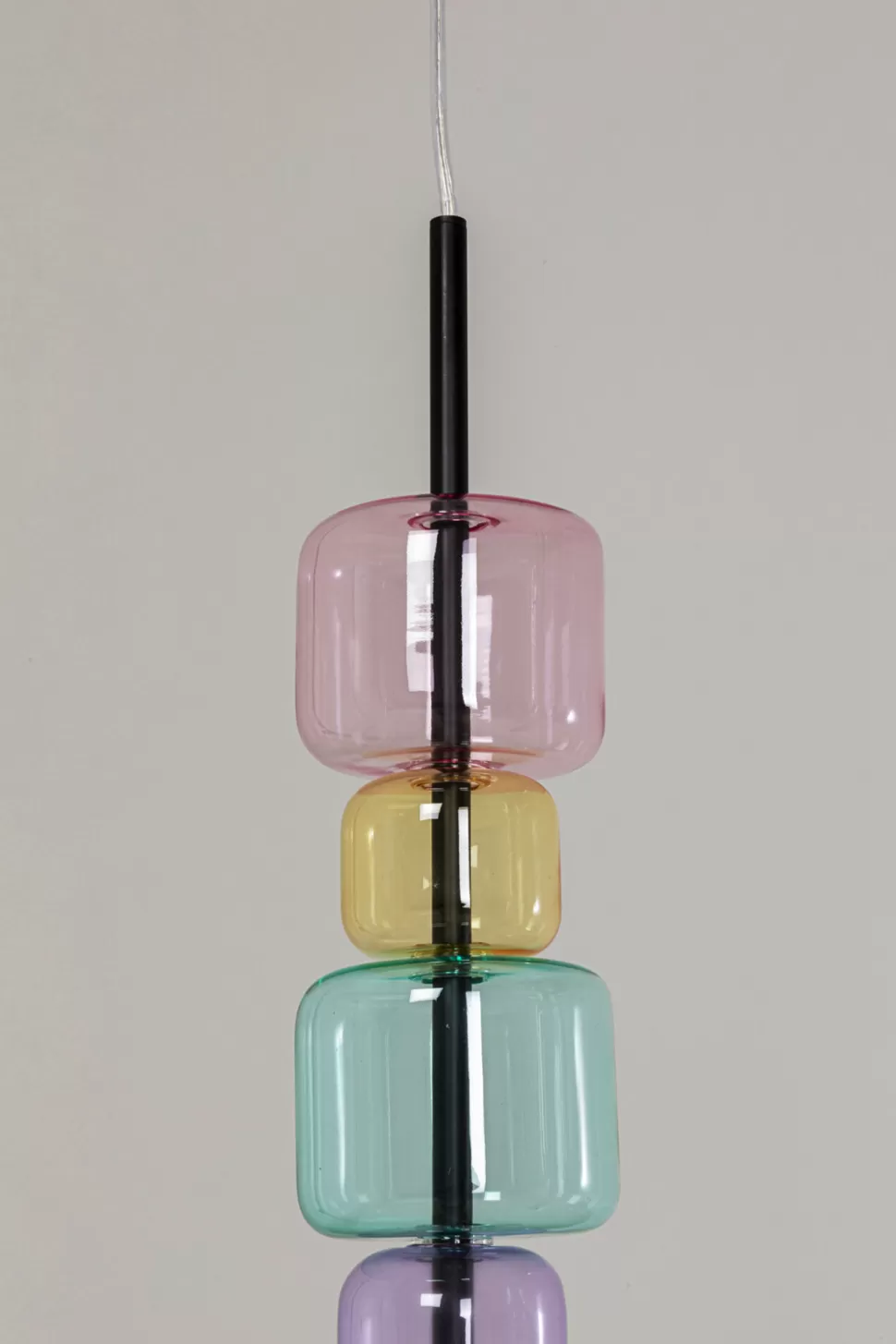 Lampy Wiszące-KARE Design Lampa Wisząca Stal Czarna I Kolorowe Szkło 70x61 Cm
