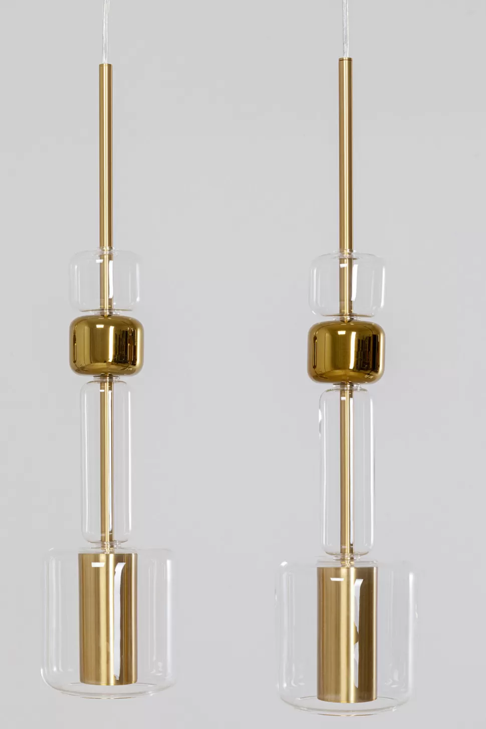 Lampy Wiszące-KARE Design Lampa Wisząca Stal I Szkło Kolor Transparentny I Złoty 103x60 Cm